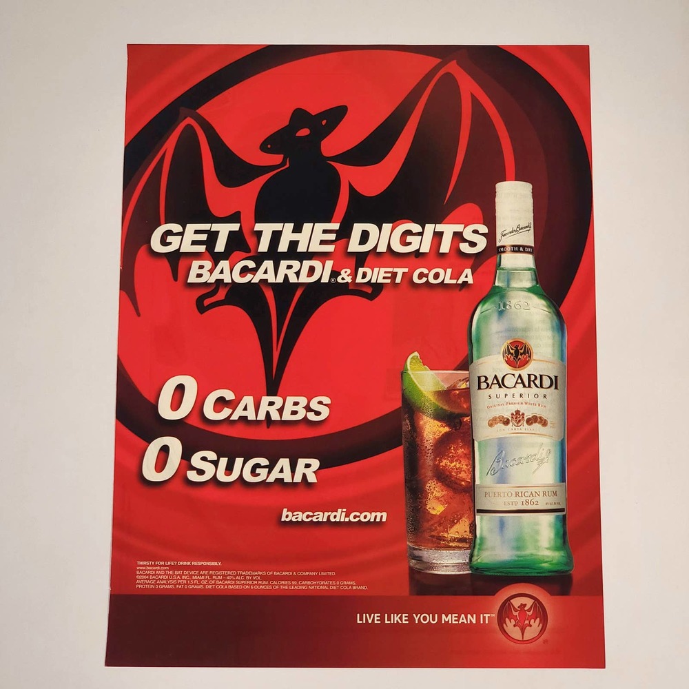 Bacardi Superior White Rum "Get The Digits" 2004 PC Gamer Print Ad 8.5" x 11"